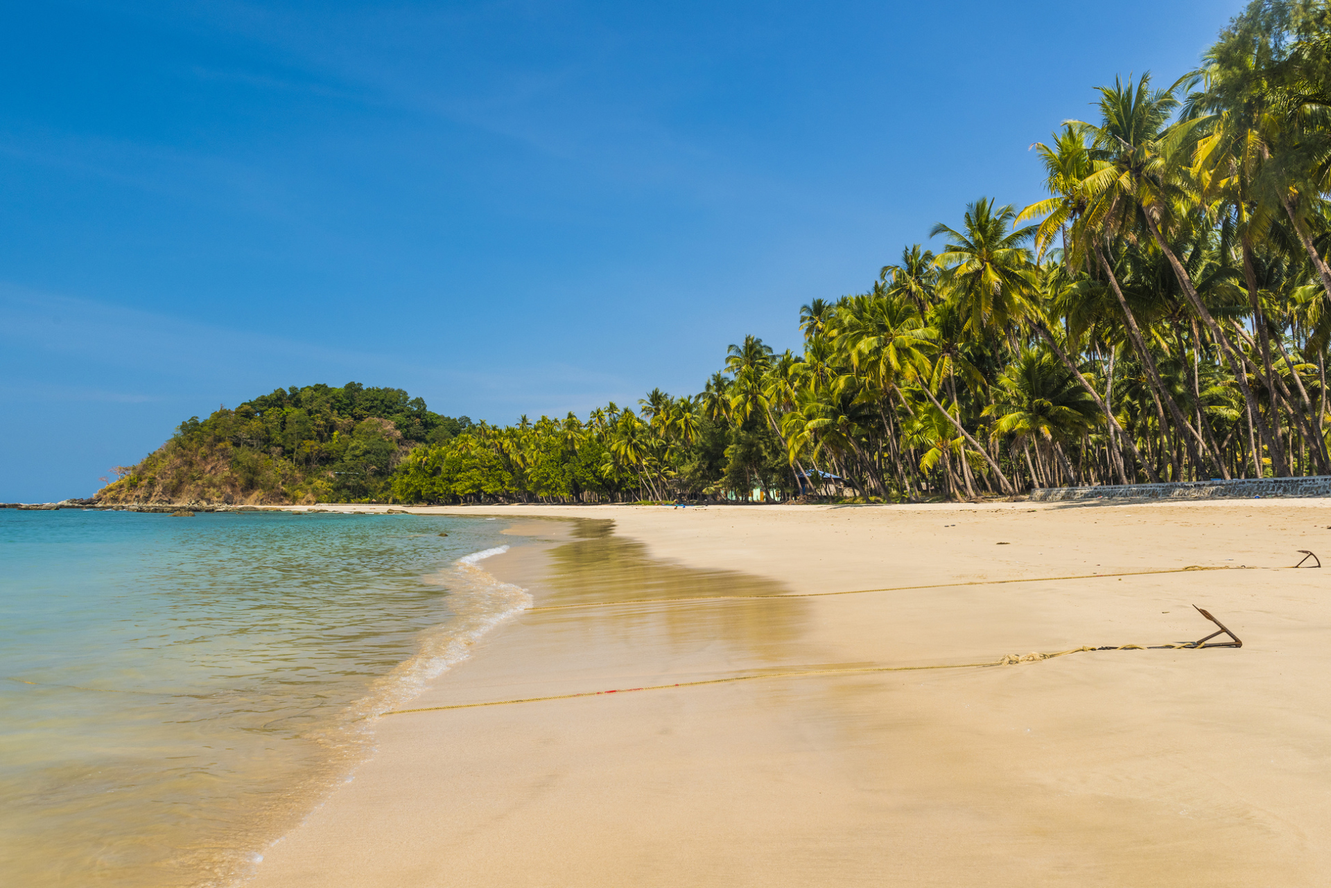 La plage de Ngapali au Myanmar (Birmanie)